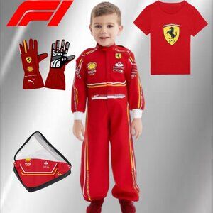 Ferrari Influenced Racing Personalized costume for kids Birthday outfit/Hallowee